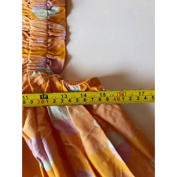 Crosby‎ by Mollie Burch Otto Dress African Sunset Size Small Polka Dot Ruffle - Picture 8 of 9